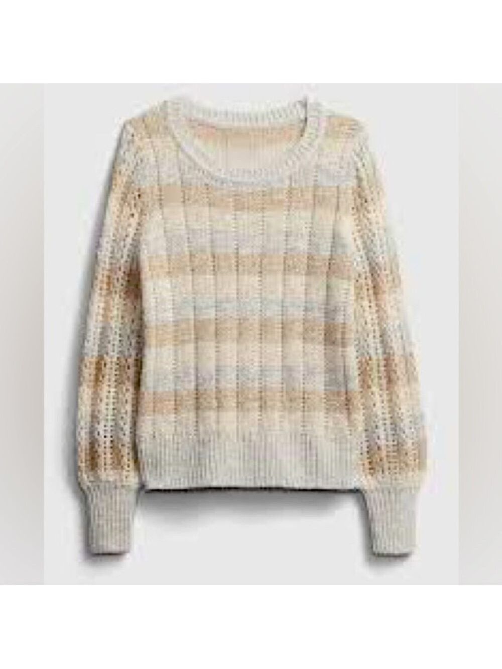 Gap Pointelle Striped Crewneck Sweater in S